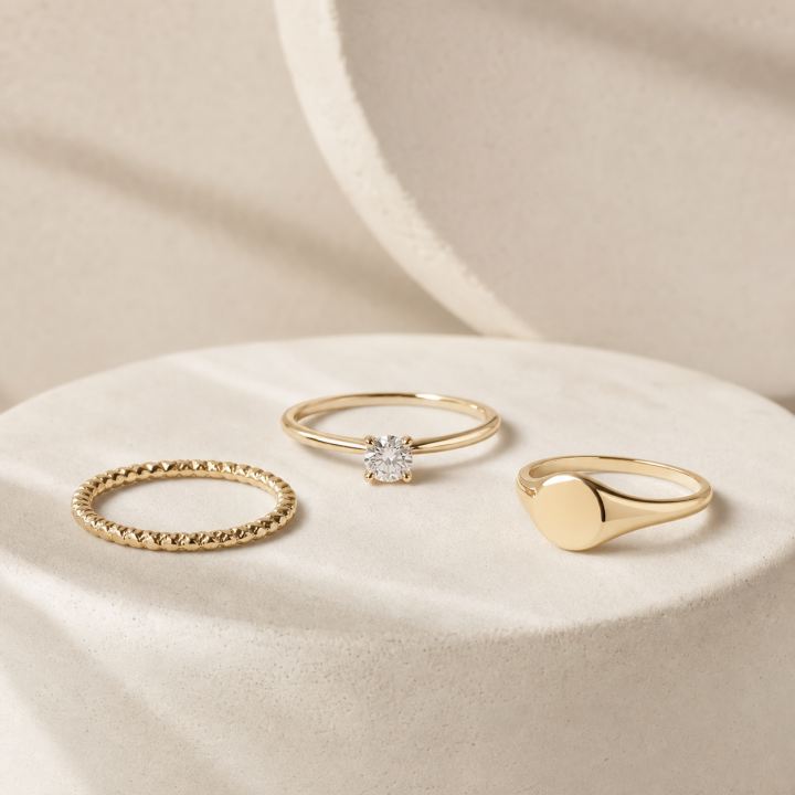 Custom gold ring collection